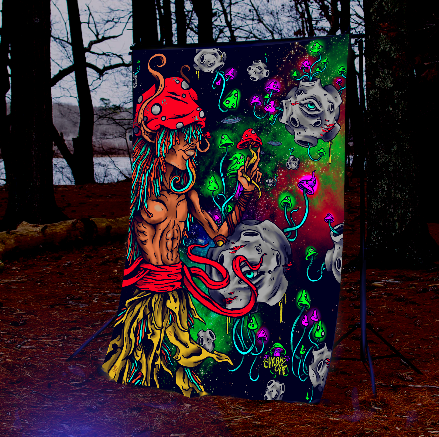 Shroomer Dude Uv reactive Tapestry