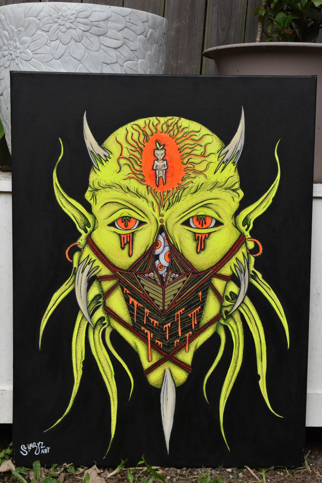 Aztec Being Original Painting