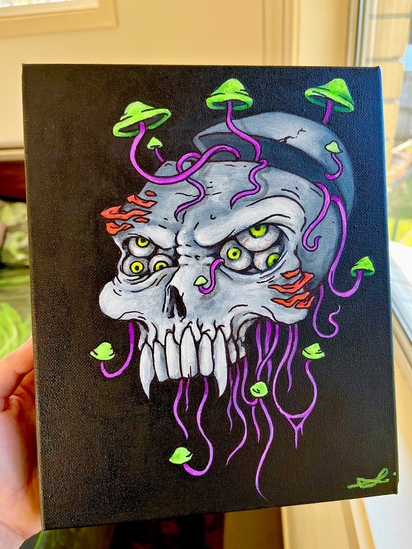 Decomposing Skull Original painting