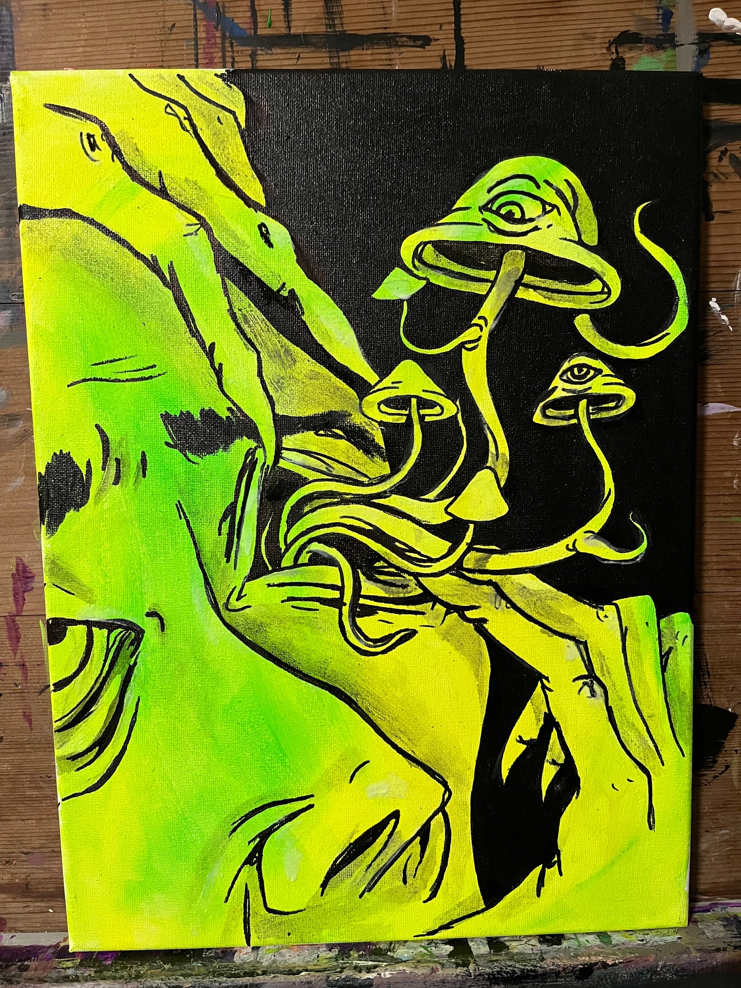 Eye fungi glow original painting