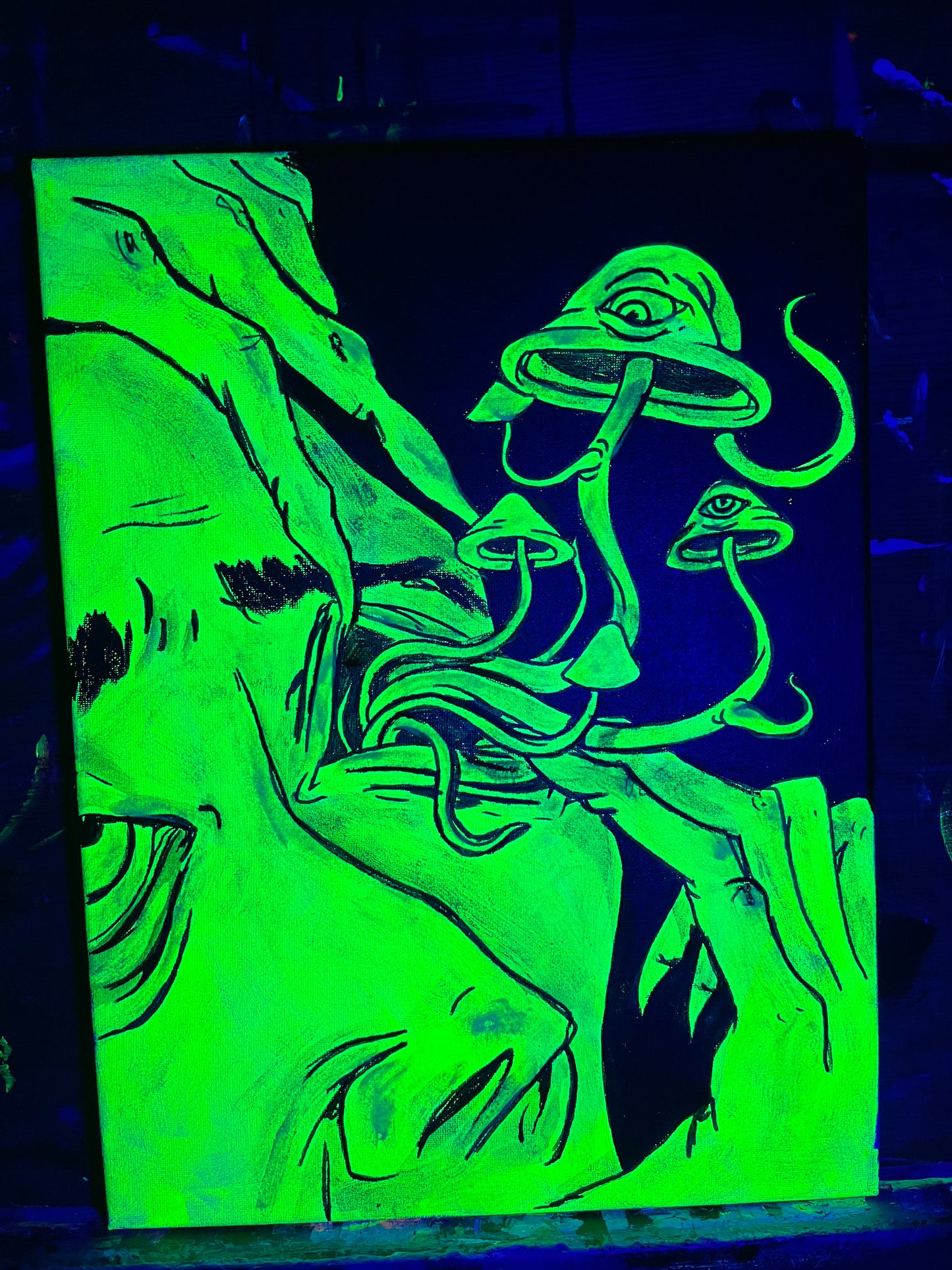 Eye fungi glow original painting